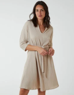 V Neck Crunchy Stitch Batwing Dress -Soft Dress Wear Sales Store bv2572 stone 1755