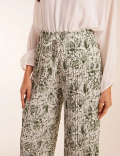 Paisley Wide Leg Trousers -Soft Dress Wear Sales Store bv2664 green 26631
