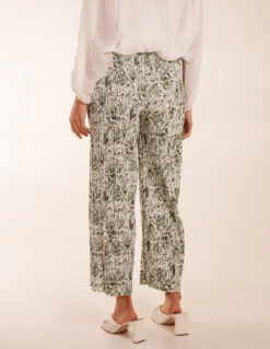 Paisley Wide Leg Trousers -Soft Dress Wear Sales Store bv2664 green 26655