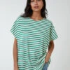 Cotton Loop Back Stripe Sweat Top