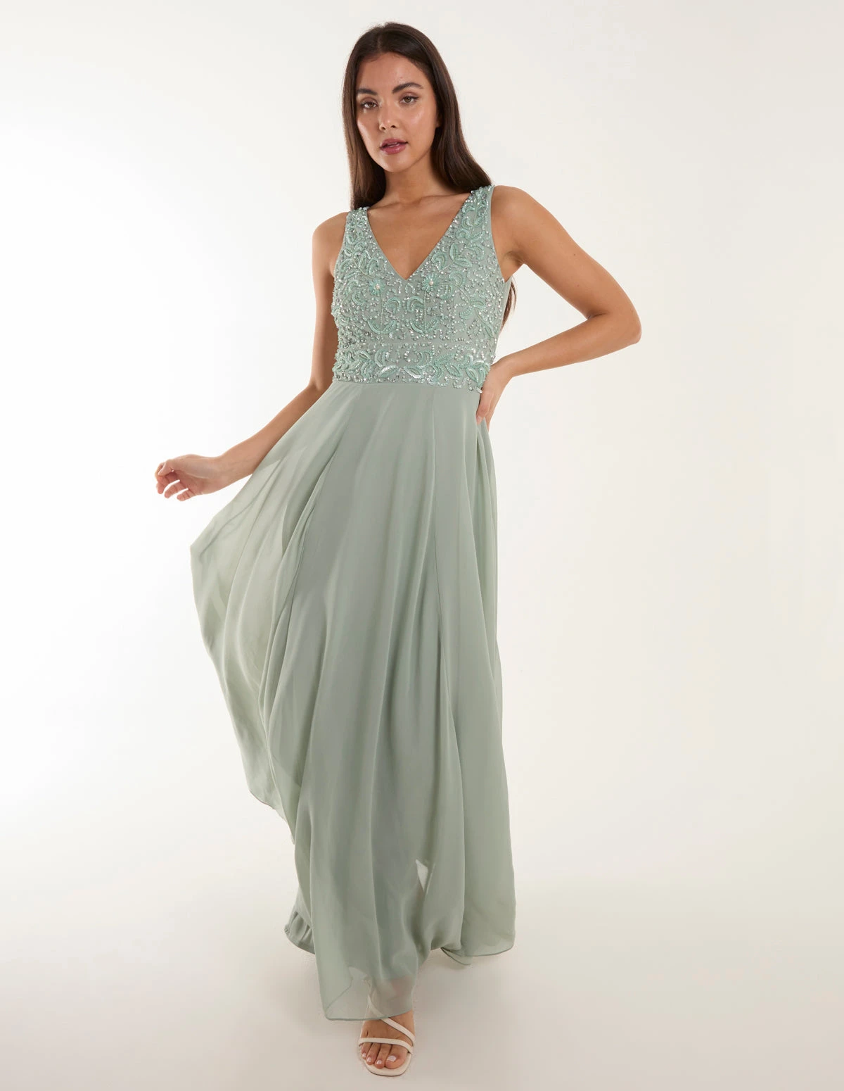 Embellished V-Neck Maxi Dress 1 Embellished V-Neck Maxi Dress