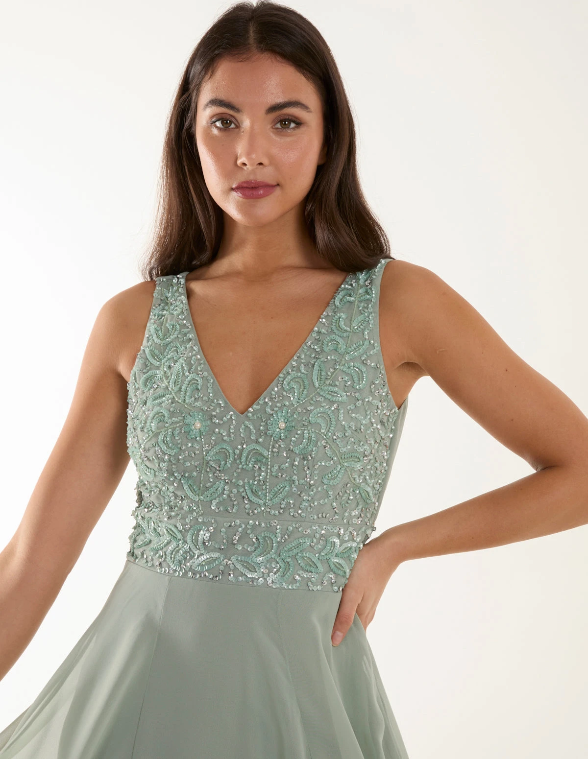 Embellished V-Neck Maxi Dress 2 Embellished V-Neck Maxi Dress - Image 2