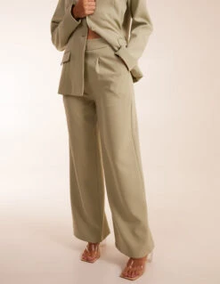 Wide Leg Suit Trousers -Soft Dress Wear Sales Store ss24149 SAGE 3