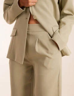 Wide Leg Suit Trousers -Soft Dress Wear Sales Store ss24149 SAGE 7